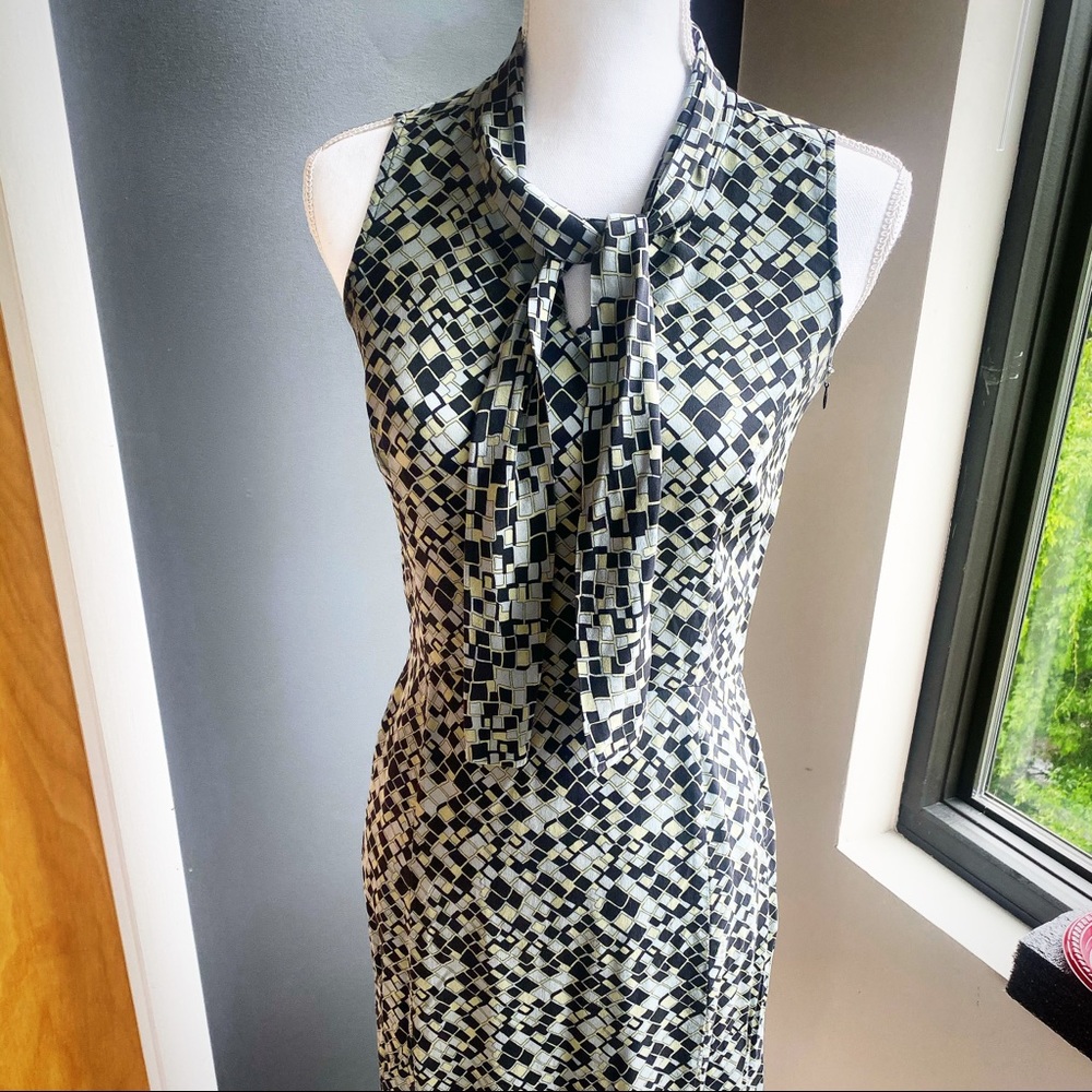 Vintage Mad Men Style Geo Secretary Dress